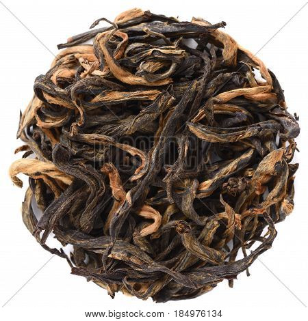 Assamica Big Tree Black Tea isolated in round shape