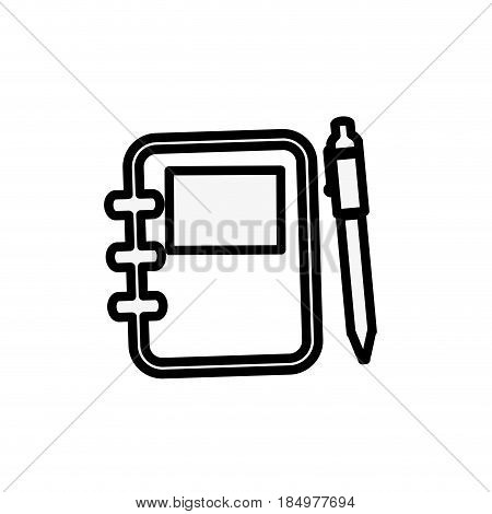 Adress book with pen icon vector illustration graphic design