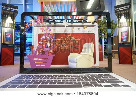 SINGAPORE - CIRCA AUGUST, 2016: Be A Changi Millionaire at Singapore Changi Airport. Changi Airport is one of the largest transportation hubs in Southeast Asia.