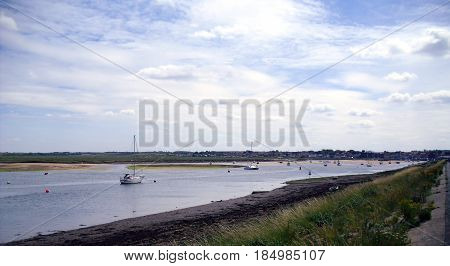 East Fleet Estuary at The Quay in Wells-next-the-Sea in Norfolk