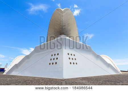 Santa Cruz de Tenerife, Spain - May 03, 2012: Auditorio de Tenerife - futuristic and inspired in organic shapes, building designed by Santiago Calatrava