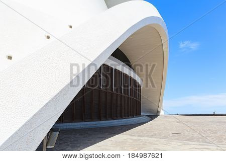 Santa Cruz de Tenerife, Spain - May 03, 2012: Auditorio de Tenerife - futuristic and inspired in organic shapes, building designed by Santiago Calatrava