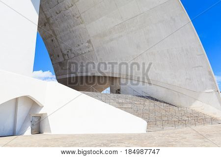 Santa Cruz de Tenerife, Spain - May 03, 2012: Auditorio de Tenerife - futuristic and inspired in organic shapes, building designed by Santiago Calatrava