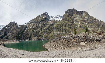 Mountain lake Le Lauvitel in National park Ecrins France