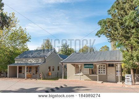 GREYTON SOUTH AFRICA - MARCH 27 2017: Historic buildings in Greyton a small town in the Western Cape Province of South Africa