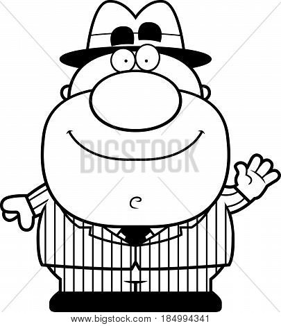 Waving Cartoon Mobster