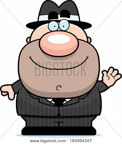 Waving Cartoon Mobster