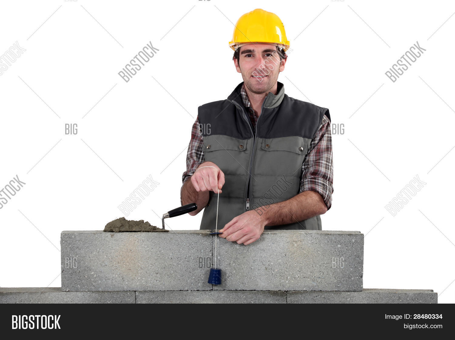Bricklayer Plumb Line Image & Photo (Free Trial) Bigstock
