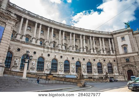 Vienna, Austria - April, 2018: The Museum Of Ethnology Housed In A Wing Of The Hofburg Imperial Pala