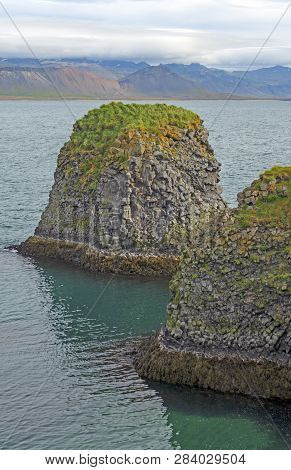 Lava Outcrops On An Ocean Shore Near Arnarstapi, Iceland