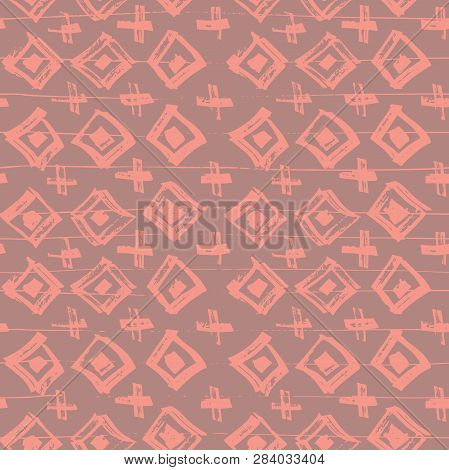 Tie Dye Japanese Geometric Winter Seamless Pattern. Boho Tie Dye Ikat Batik. Geo Wabi Sabi Decorativ