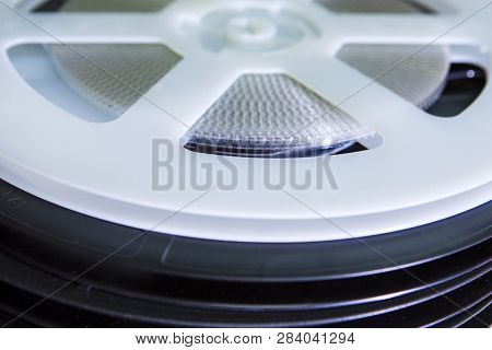Smd Or Surface Mount Components On Tape And Reel Holders. Variety Of Reels In One Batch Together.hor