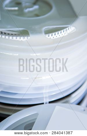 Surface Mount Components For Pick And Place Machines In Tapes And Reels On Stock Before Production. 