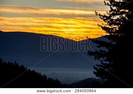View To The Capital City Sarajevo From The Mountain Trebevic