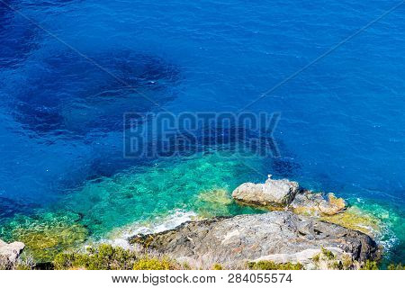 Cristal Sea Water Near Chiessi, Elba Island, Italy