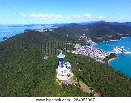 Aerial View Of Ttangkkeut Observatory, Haenam, Jeollanamdo, South Korea