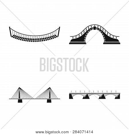 Vector Design Of Construct And Side Icon. Set Of Construct And Bridge Stock Symbol For Web.