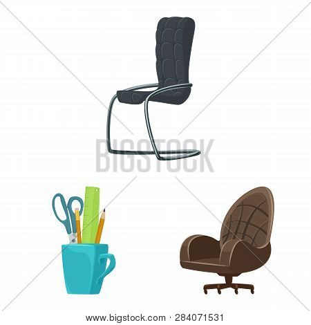 Isolated Object Of Furniture And Work Symbol. Collection Of Furniture And Home Vector Icon For Stock