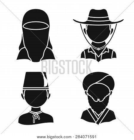 Isolated Object Of Person And Culture Symbol. Set Of Person And Race  Vector Icon For Stock.