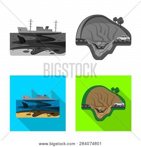 Vector Illustration Of Natural And Disaster Icon. Collection Of Natural And Risk Vector Icon For Sto
