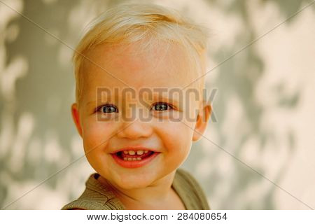 Health Is Real Beauty. Baby Boy Enjoy Happy Childhood. Little Baby Happy Smiling. Health Care For Ha