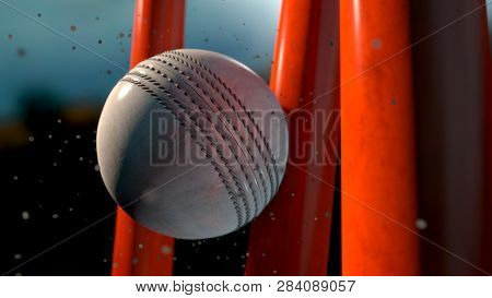 Cricket Ball And Wickets