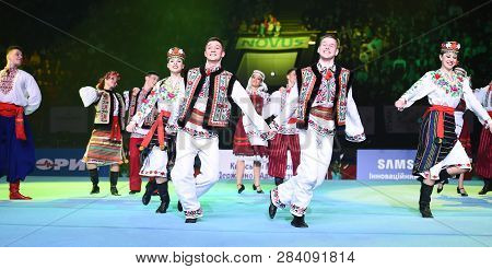 Performance Of Ukrainian Dance Ensemble At Stella Zakharova Artistic Gymnastics Ukraine Internationa