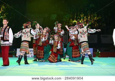Performance Of Ukrainian Dance Ensemble At Stella Zakharova Artistic Gymnastics Ukraine Internationa
