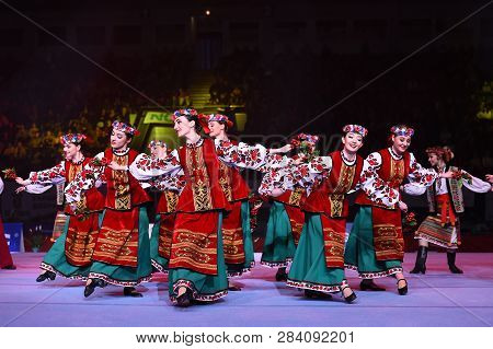 Performance Of Ukrainian Dance Ensemble At Stella Zakharova Artistic Gymnastics Ukraine Internationa