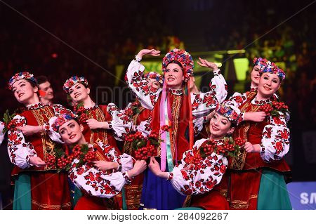 Performance Of Ukrainian Dance Ensemble At Stella Zakharova Artistic Gymnastics Ukraine Internationa