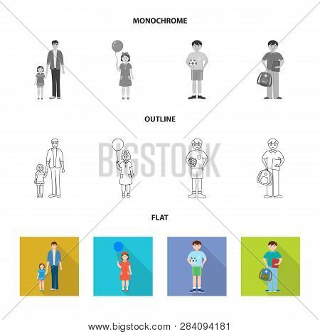 Vector Design Of Character And Avatar  Sign. Set Of Character And Portrait Vector Icon For Stock.