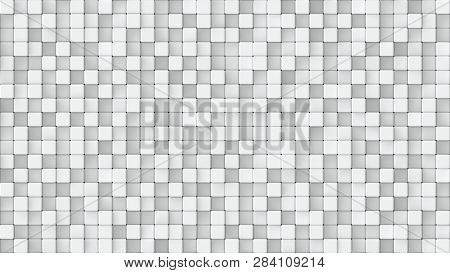 3d Rendered Texture Of Small White Cubes At Different Heights.