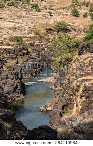 Landscape View Near The Blue Nile Falls, Tis-isat In Ethiopia, Africa