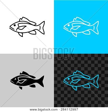 Snapper Fish Line Icon. Common Snapper Outline.
