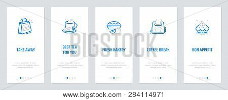 Take Away, Best Tea For You, Fresh Bakery, Coffee Break, Bon Appetit Vertical Cards With Strong Meta