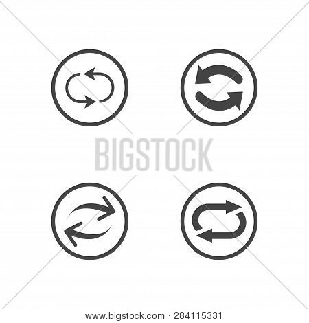 Repeat Icons Set. Set Of 4 Refresh Filled Icons Such As Reload, Update, Reload, Replay, Loading Arro