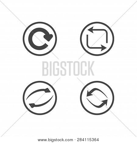 Repeat Icons Set. Set Of 4 Refresh Filled Icons Such As Reload, Update, Reload, Replay, Loading Arro