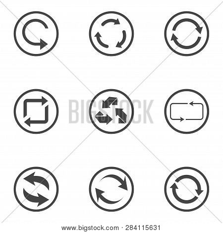 Repeat Icons Set. Set Of 9 Refresh Filled Icons Such As Reload, Update, Reload, Replay, Loading Arro