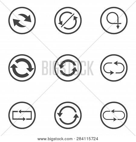 Repeat Icons Set. Set Of 9 Refresh Filled Icons Such As Reload, Update, Reload, Replay, Loading Arro