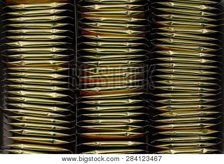 Tea Bags. Tea Bags Are Packaged In Foil. Box With Tea Bags.