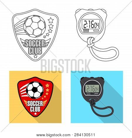 Vector Illustration Of Soccer And Gear Logo. Set Of Soccer And Tournament Vector Icon For Stock.