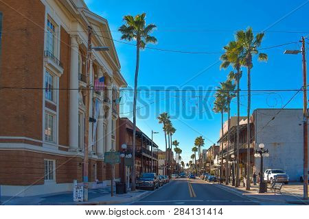 Ybor City (tampa Bay), Florida. January 08, 2019 Panoramic View Of Old Italian Club Life And 7th Ave