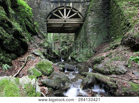 Nyznerov Waterfalls On The Siver Brook, Czech Republic