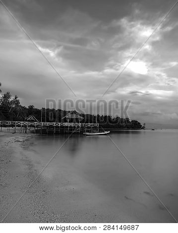 Blackwhite Photo Panorama  Of  Batam Bintan Wonderful Indonesia