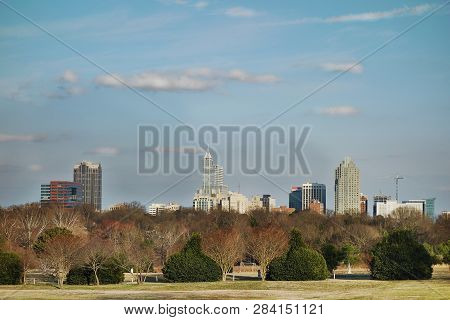View Of Downtown Raleigh Nc Skyline From Dorothea Dix Park