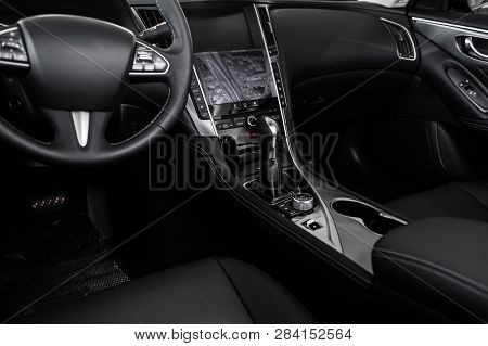 Details Of Stylish Car Interior, Leather Interior