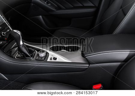Details Of Stylish Car Interior, Leather Interior