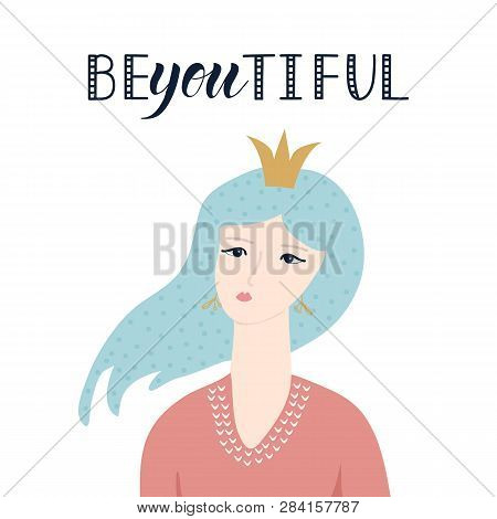 Be You Tiful Card. Ink Hand Lettering. Modern Brush Calligraphy. Inspiration Graphic Design Typograp