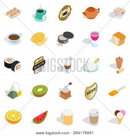 Quencher Icons Set. Isometric Set Of 25 Quencher Icons For Web Isolated On White Background
