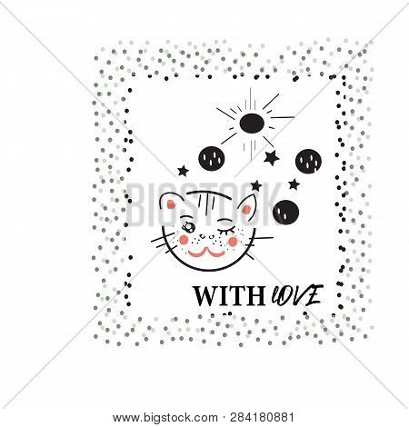 Cat Kitty Kat Character Design Vector Funny Cartoon